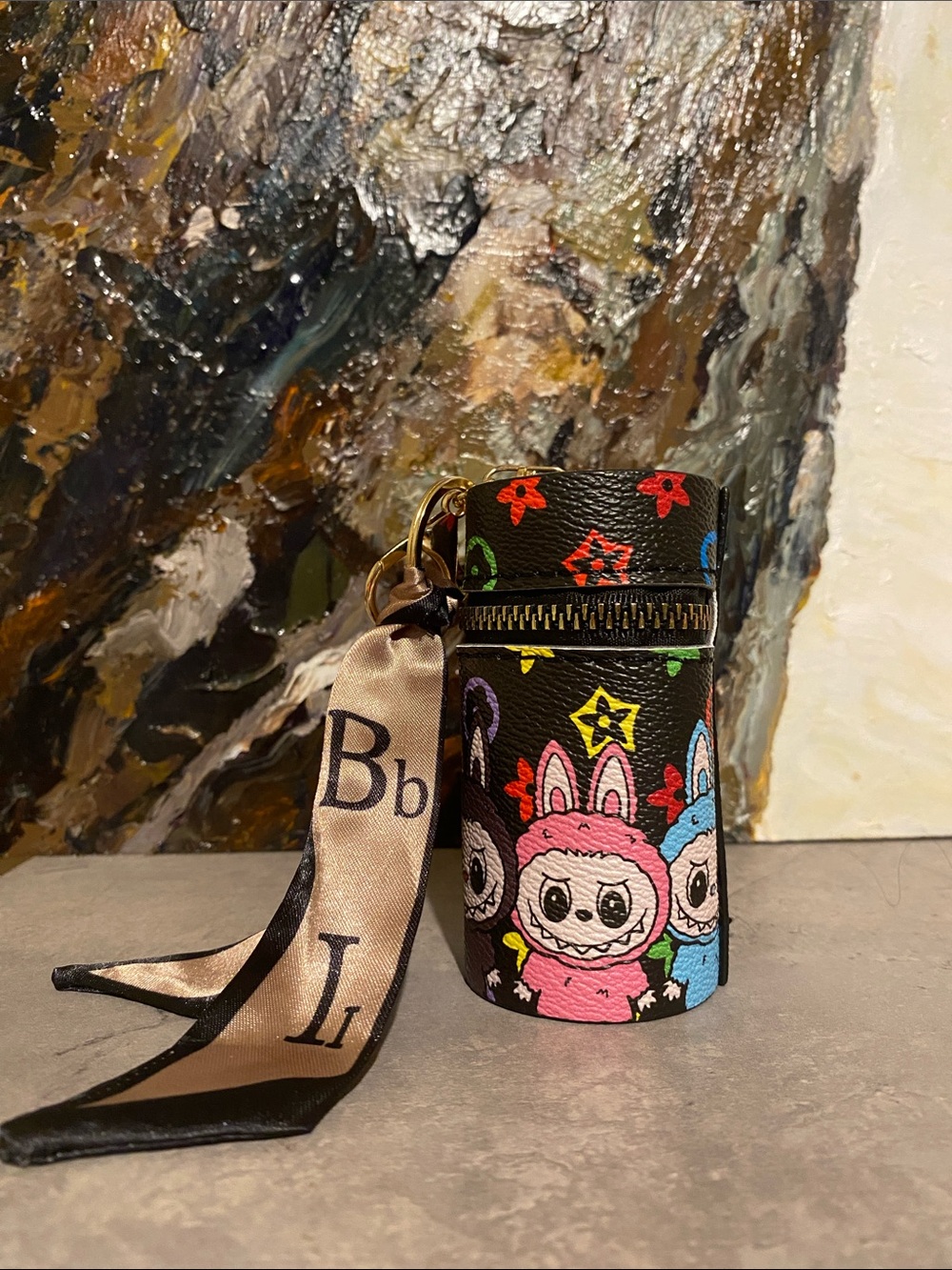 Labubu Lipstick Holder Purse Key Charm
